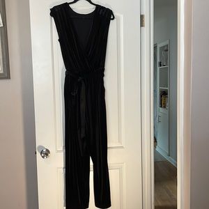 Express black velvet romper